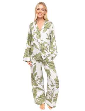 Cyberjammies Fable & Eve Chiswick Floral Wide Leg Pyjama Set Cream Mix
