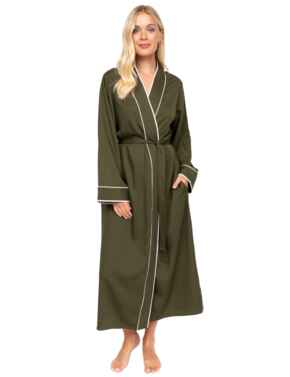 Cyberjammies Fable & Eve London - Chiswick Long Robe Olive Green