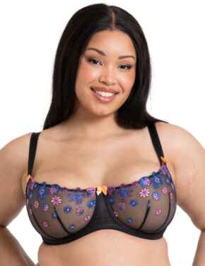 Curvy Kate Strawberry Crush Balcony Bra Black Multi