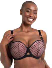 Curvy Kate Boost Heartbreaker Padded Balcony Bra Black/Pink