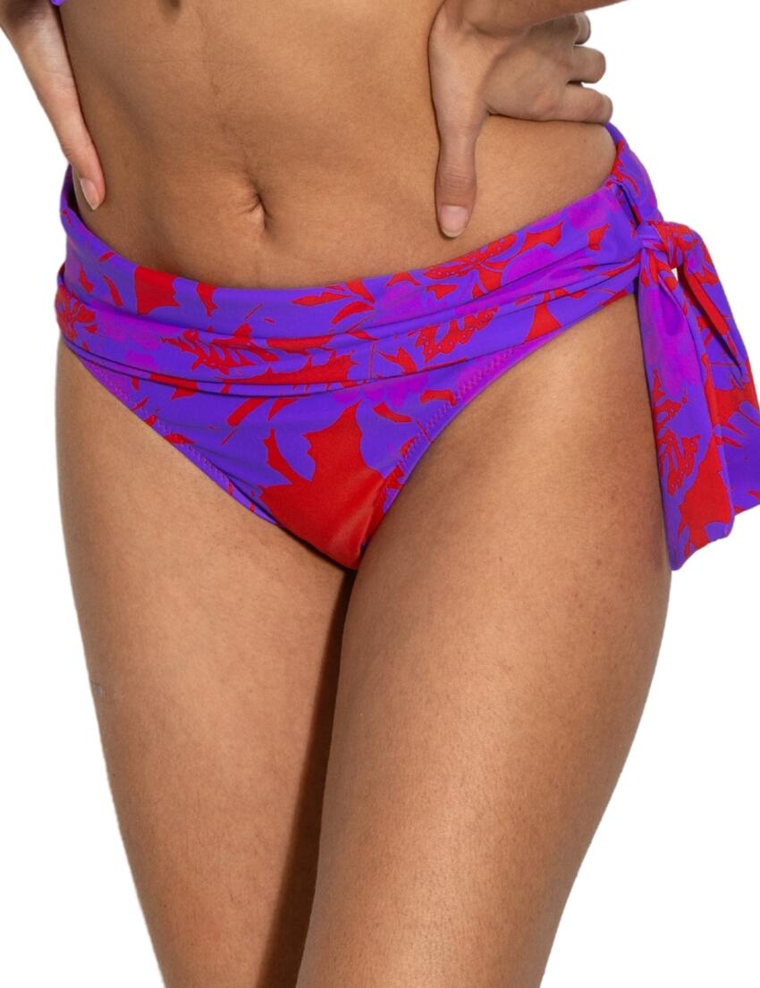 Pour Moi Heatwave Fold Over Bikini Brief Red/Purple