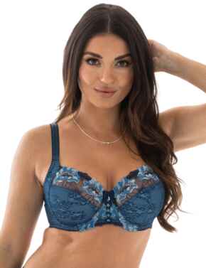 Pour Moi Sofia Embroidered Side Support Bra Dusk/Blue