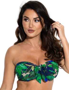 Pour Moi Palermo Strapless Padded Multiway Bikini Top Navy Fern