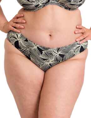Curvy Kate Ripple Reef Classic Bikini Brief  Black Print