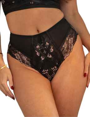 Pour Moi After Hours High Waisted Brief Black/Soft Pink