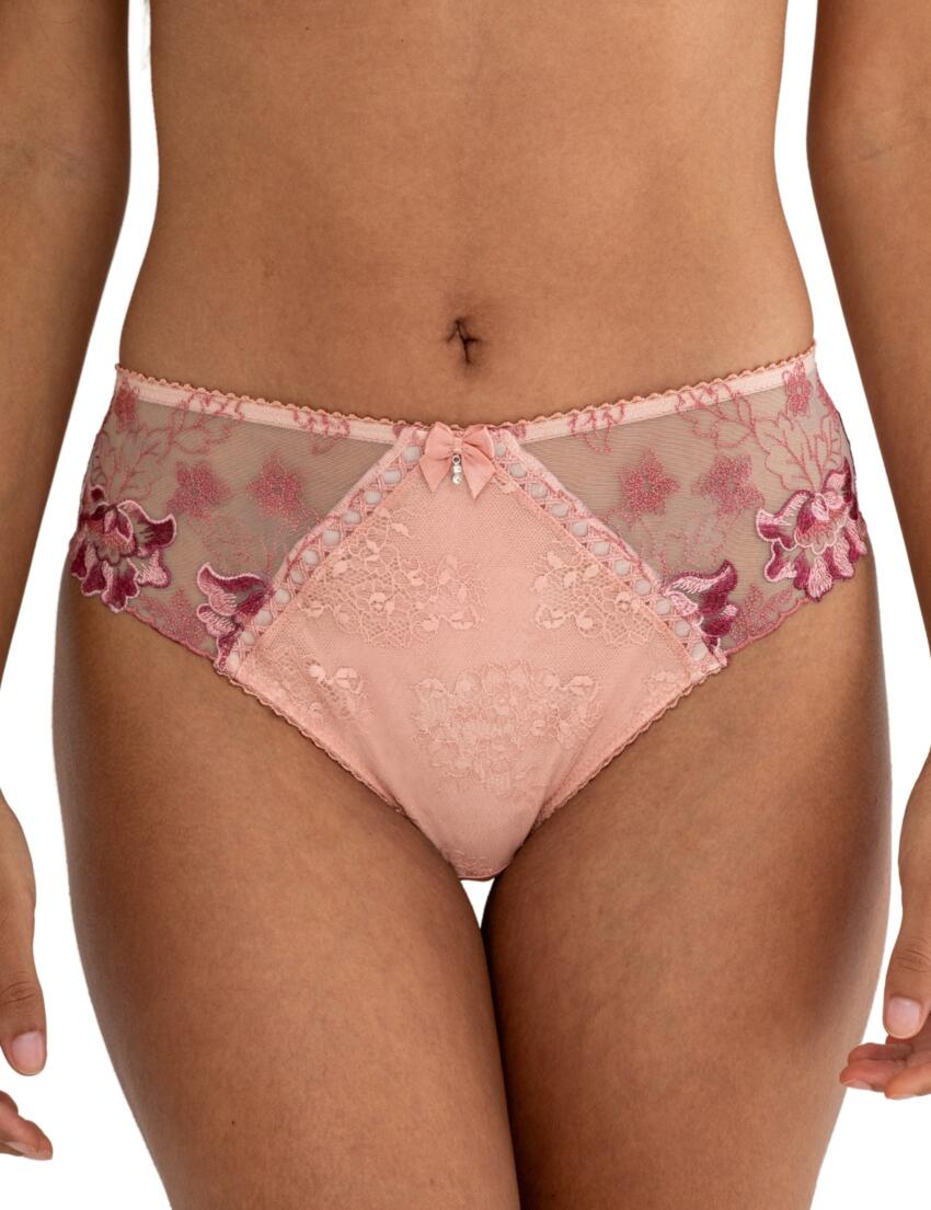 Pour Moi Sofia Embroidered Lace Brief Soft Pink/Mulberry