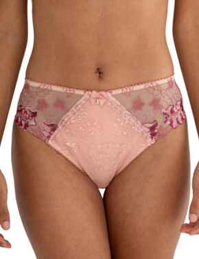 Pour Moi Sofia Embroidered Lace Brief Soft Pink/Mulberry