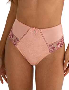 3834 Pour Moi Sofia Lace Embroidered Deep Brief - 3834 Soft Pink/Mulberry