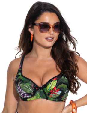 Pour Moi Palermo Underwired Bikini Top Black Tropical