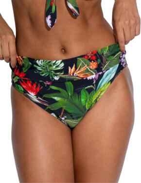 Pour Moi Palermo Foldover Bikini Brief Black Tropical