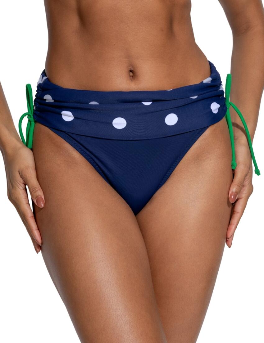 Pour Moi Beach House Fold Over Bikini Brief Navy/Green