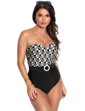 Pour Moi Casablanca Strapless Belted Tummy Control Swimsuit Mono