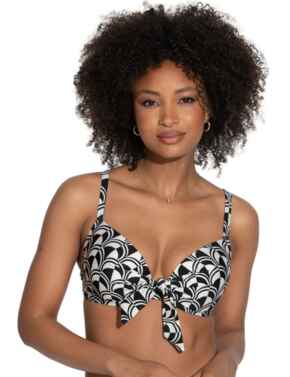 Pour Moi Casablanca Lightly Padded Underwired Front Tie Bikini Top Mono