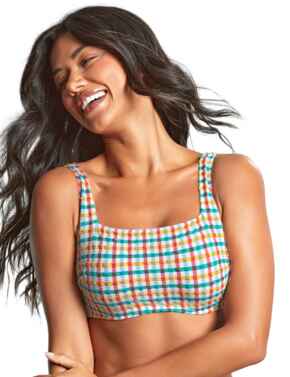 Panache Seersucker Gina Square Neck Crop Top Seersucker Multi 