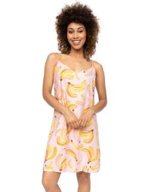Cyberjammies Betsy Banana Print Short Nightdress Light Pink Mix