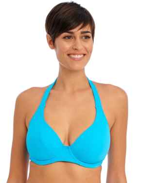 Freya Jewel Cove Underwired Halterneck Bikini Top Plain Turquoise