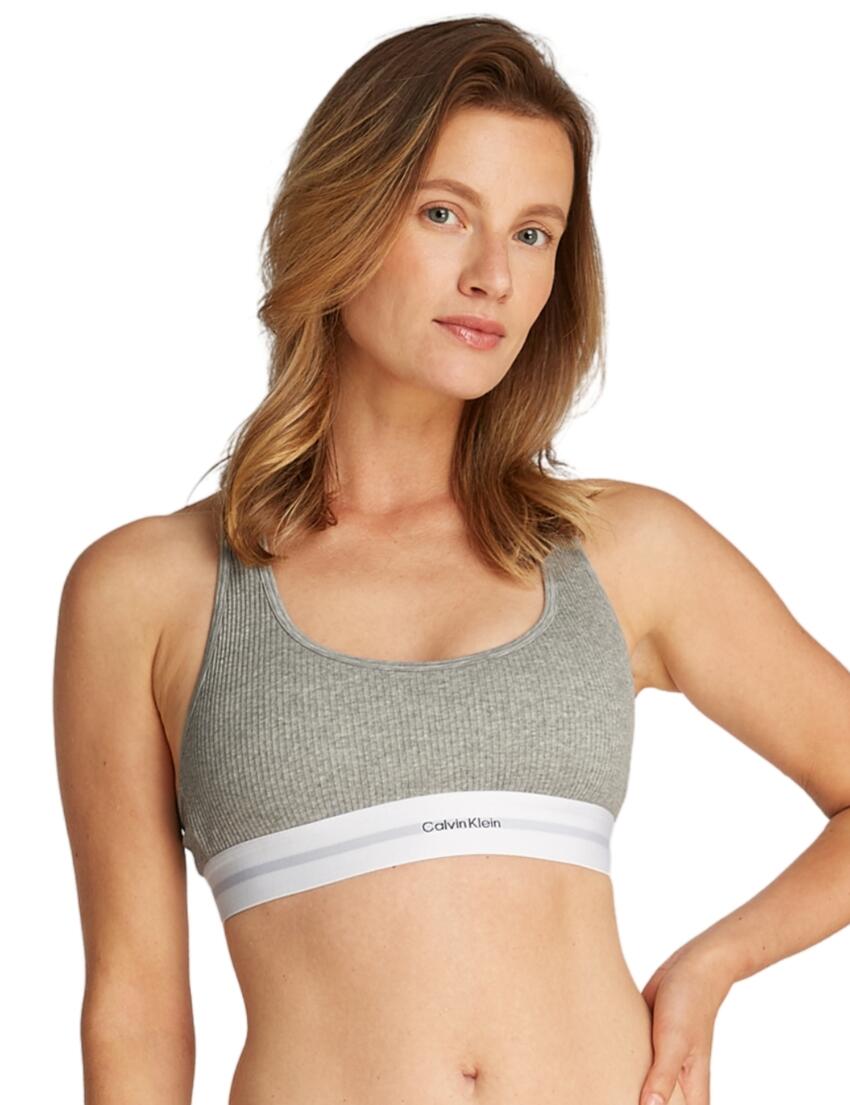 Calvin Klein Cotton Modal Lightly Lined Bralette Grey Heather