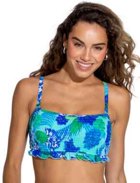 Pour Moi Free Spirit Strapless Bikini Top Aqua Tropical