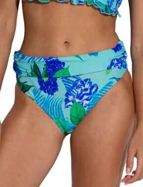 Pour Moi Free Spirit Fold Over Bikini Brief Aqua Tropical