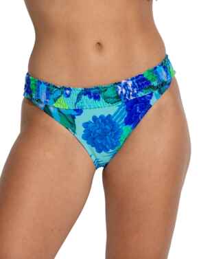Pour Moi Free Spirit Frill Waist Bikini Brief Aqua Tropical