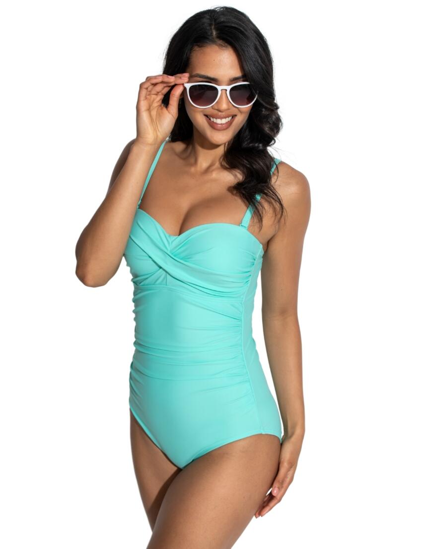 Pour Moi Santa Monica Strapless Tummy Control Swimsuit Mint