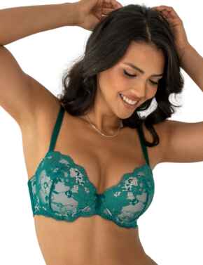 Pour Moi Amour Padded Underwired Bra Teal/Soft Pink 