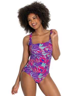 Pour Moi Santa Barbara Ruched Tummy Control Swimsuit Aquaburst 