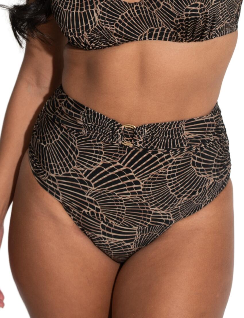 Pour Moi Samoa Tummy Control Bikini Brief Black/Gold