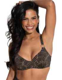 Pour Moi Samoa Underwired Bikini Top Black/Gold