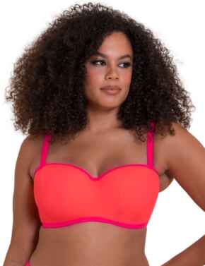 Curvy Kate Minimalist Multiway Bandeau Bikini Top Coral/Pink
