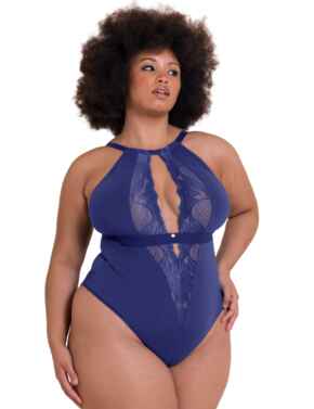 Scantilly by Curvy Kate Indulgence Multiway Stretch Lace Body Mazarine Blue 