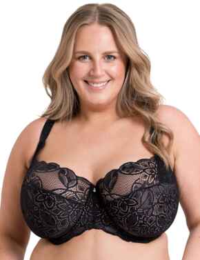 Curvy Kate Lovelace Side Support Balcony Bra Black/Taupe 