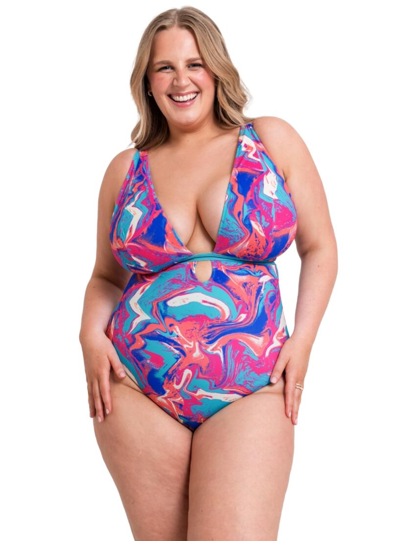 Curvy Kate Ibiza Reversible Non-Wired Swimsuit Print Mix 