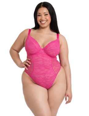 Curvy Kate All Night Lace Plunge Body Hot Pink/Blush