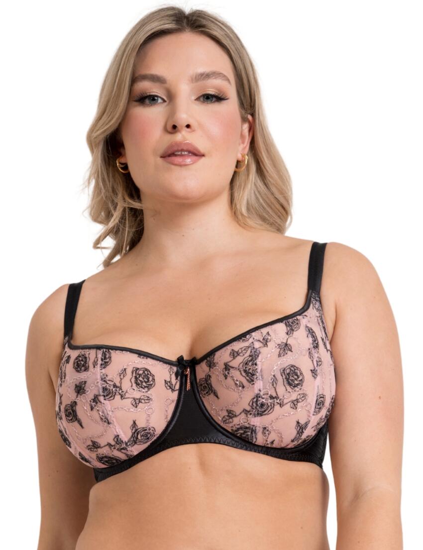 Scantilly by Curvy Kate Entwined Balcony Bra Black/Blush