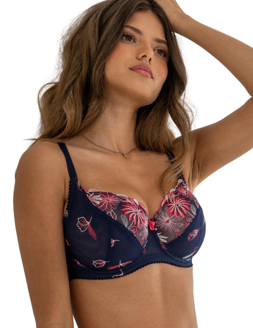 Pour Moi St Tropez Full Cup Bra Navy/Pink