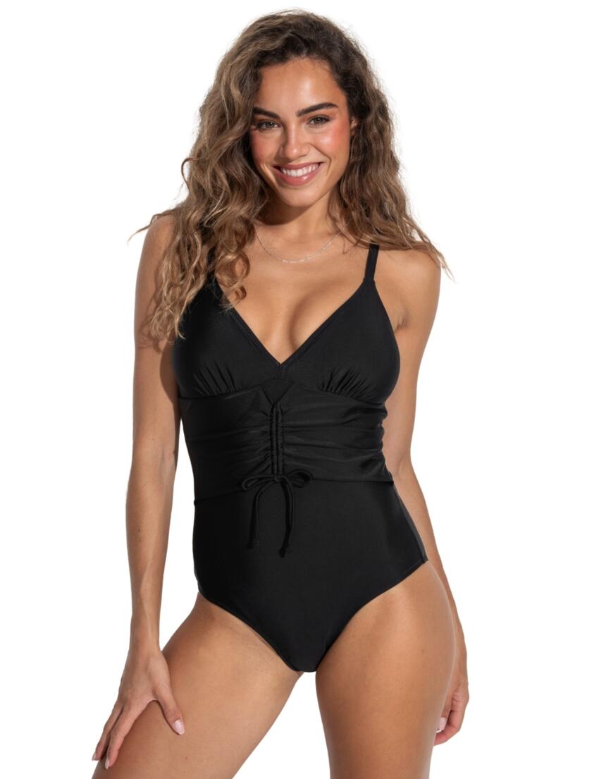 Pour Moi Maya Bay Adjustable Front Tummy Control Swimsuit Black