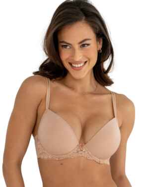 Pour Moi Fleur Padded Push-Up T-Shirt Bra Almond