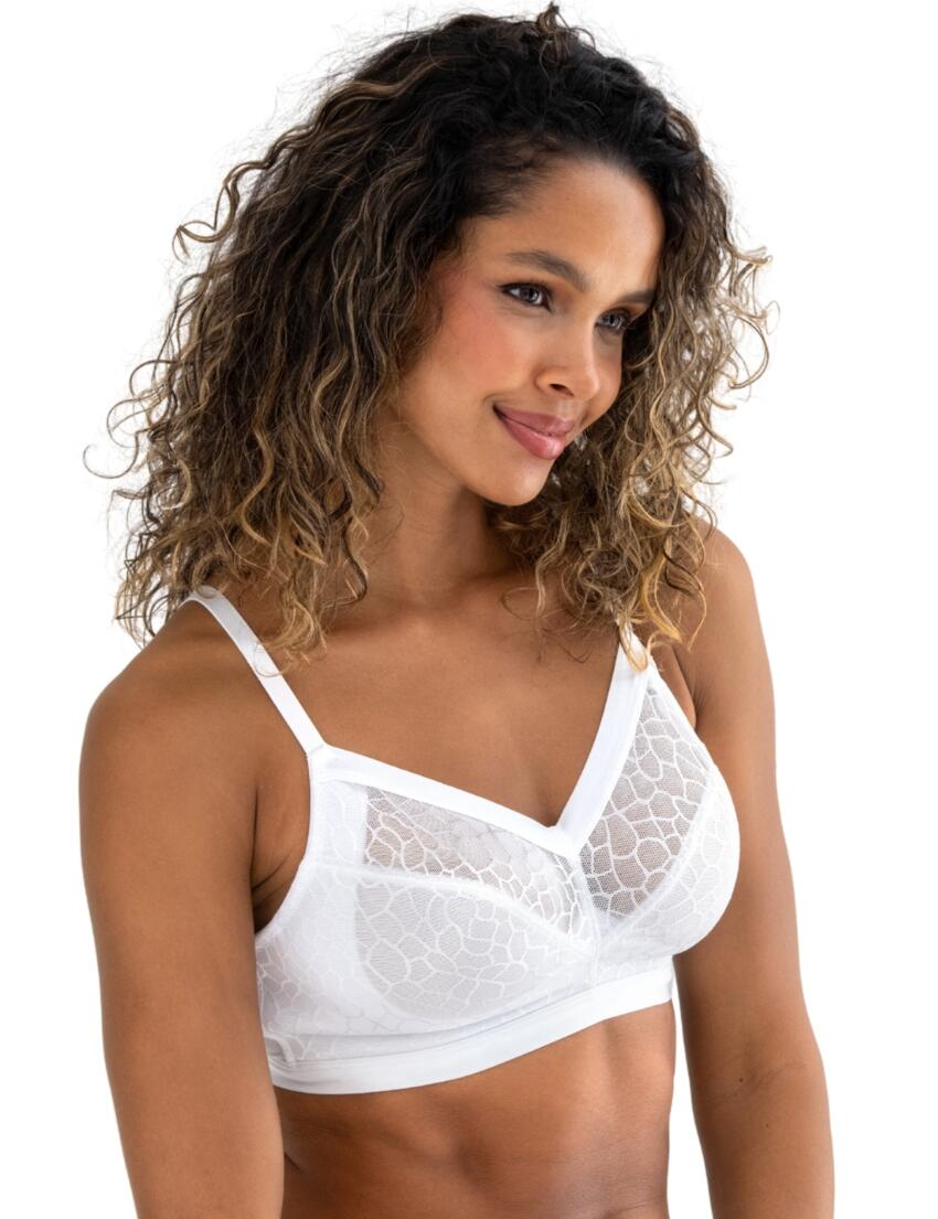 Pour Moi Geo Sculpt Fuller Bust Wireless Bralette White