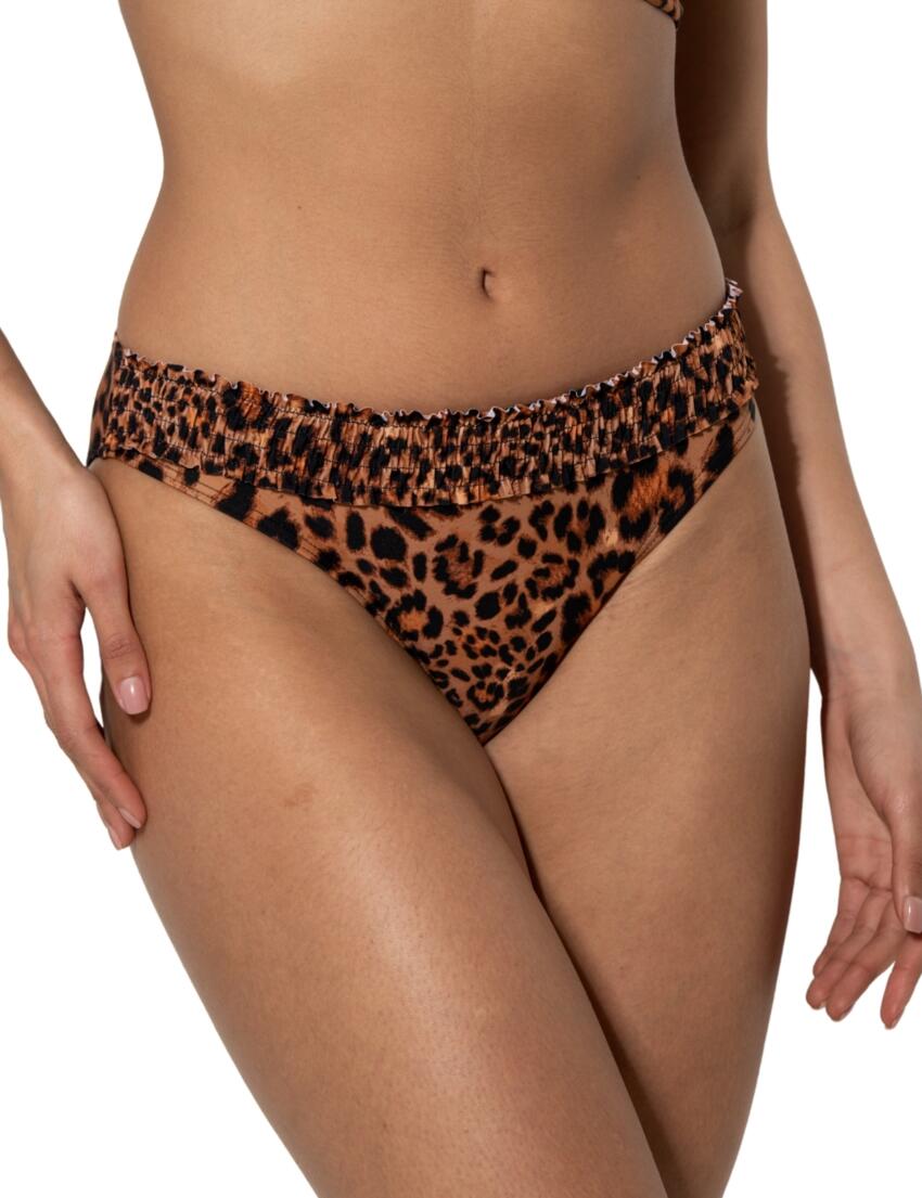 Pour Moi Free Spirit Frill Waist Bikini Brief Leopard