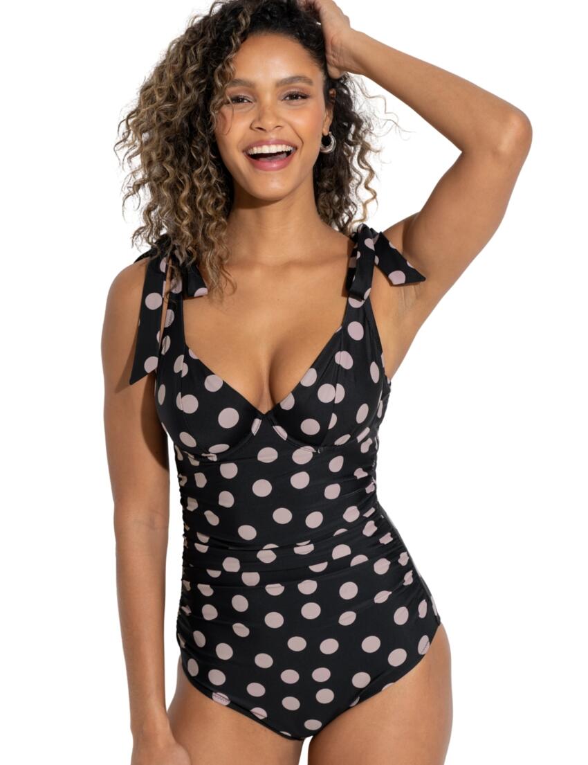 Pour Moi Rosa Cove Underwired Non Padded Swimsuit Black Spot