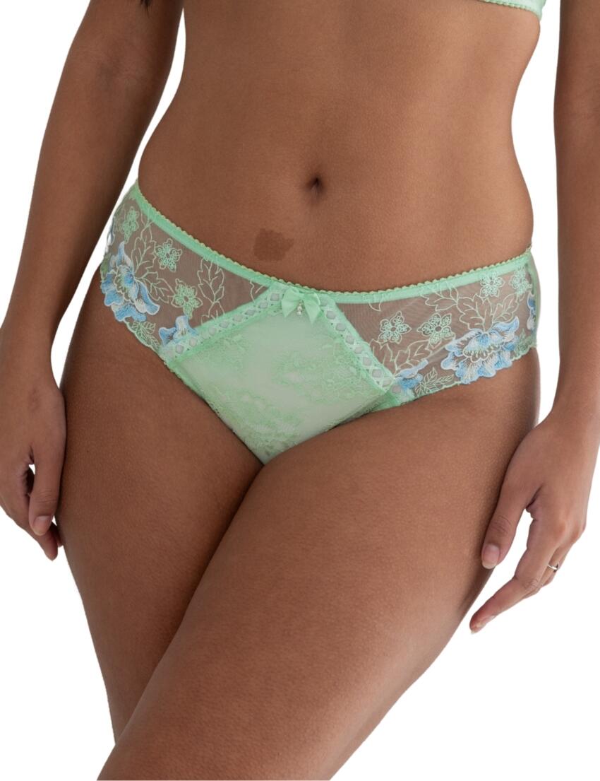 Pour Moi Sofia Embroidered Lace Brief Pistachio/Blue