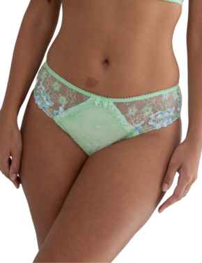 Pour Moi Sofia Embroidered Lace Brief Pistachio/Blue