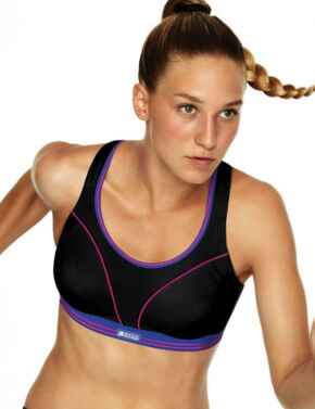 S5044 Shock Absorber High Impact Run Sports Bra - 5044 Black/Neon Pink