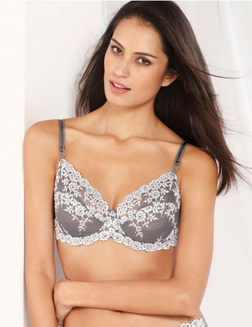 Wacoal 65191 Embrace Lace Underwire embroidered green and lilac Bra 34DD-NWT