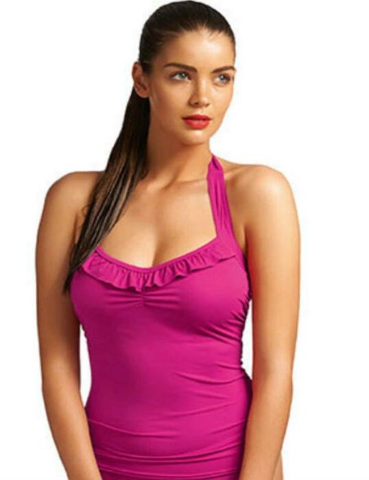 3821 Freya In The Mix Halterneck Tankini Top - 3821 Pink