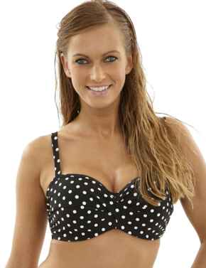 Anya Bikini Top by Panache, Navy / White Spot