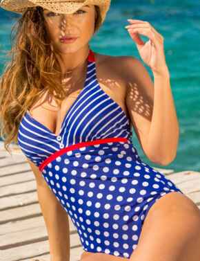 68015 Pour Moi Starboard Underwired Swimsuit - 68015 Navy/Red