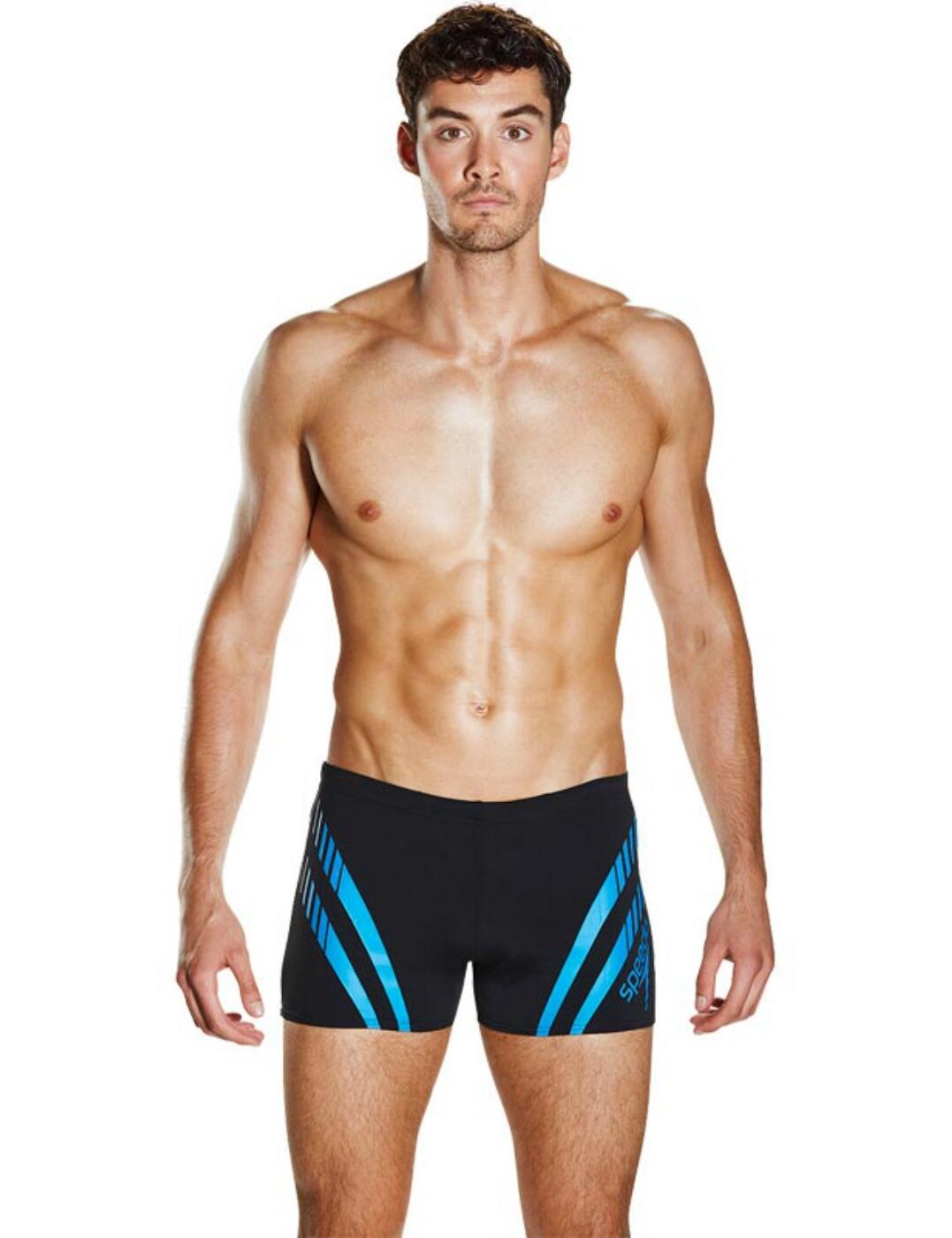 Speedo Men's Sport Panel Aquashort Swimming Trunk 8113647669 Black/Blue 