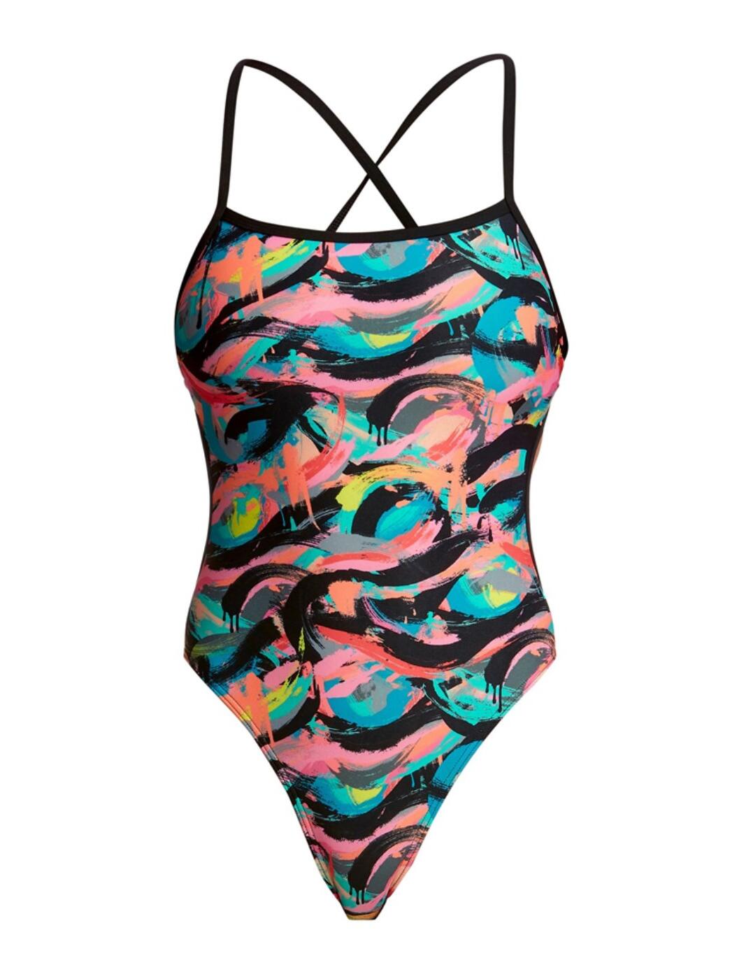 Funkita Ladies Crazy Painter Cut Away One Piece Swimsuit - Belle 